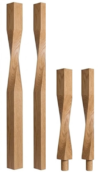 Lacquered Finish 90mm Oak Contemporary Newels